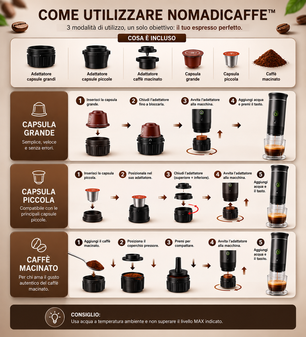 Nomadicaffe macchina da caffè|AromaGo™